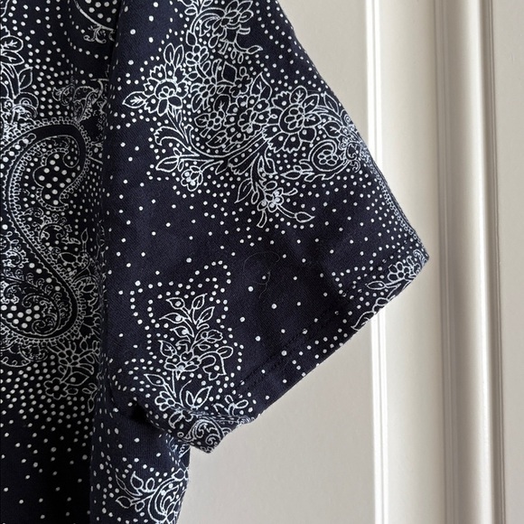 Tommy Hilfger Navy Paisley Lace-Up Dress L - Picture 4 of 5